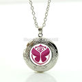 New Fashion Electronic Music Festival Tomorrowland locket Necklace Glass cabochon photo locket pendant Hot Summer Style