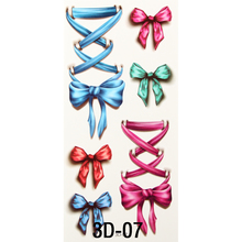 Nice 3D Body Art Sleeve Arm Hand Stickers Glitter Temporary Tattoos Small Fake Bowknot Bows Waterproof