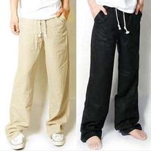 High quality top 2015 new cool male loose linen pants fluid trousers comfortable sweatpants,drawstring men’s pant  15B40-3