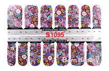 2015 Beautiful Flowers Nail Patch Stickers 5pcs lot Manicure Adhesive Full Nail Wraps Decoration DIY Beauty