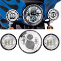 7 Inch Harley Daymaker LED Headlight 2x 4 1 2 Fog Light Passing Lamps for Harley