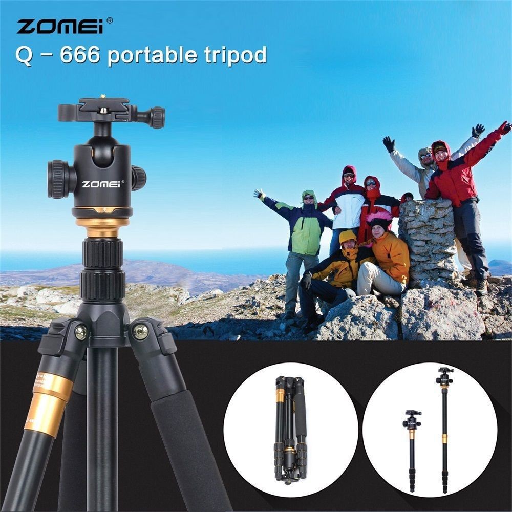 ZOMEI-Q666-Portable-Camera-Aluminium-Tripod-Monopod-with-Ball-Head-for-DSLR-Camera