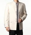 Beige grey high quality blazers mens woolen suits jacket short coats stand collar slim fit blazer
