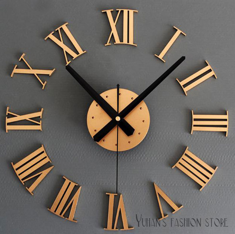 Compra de metal reloj de pared de números romanos online al por mayor