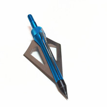 6pcs lot BLUE Hunting Arrowhead Aluminum Stainless Steel Broadheads 3 Blades Archery Arrowhead Arrow Release for