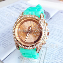 Fashion Watch GENEVA silicone Famous Brand kors women rhinestone Watches luxury dress wristwatches men sports watches