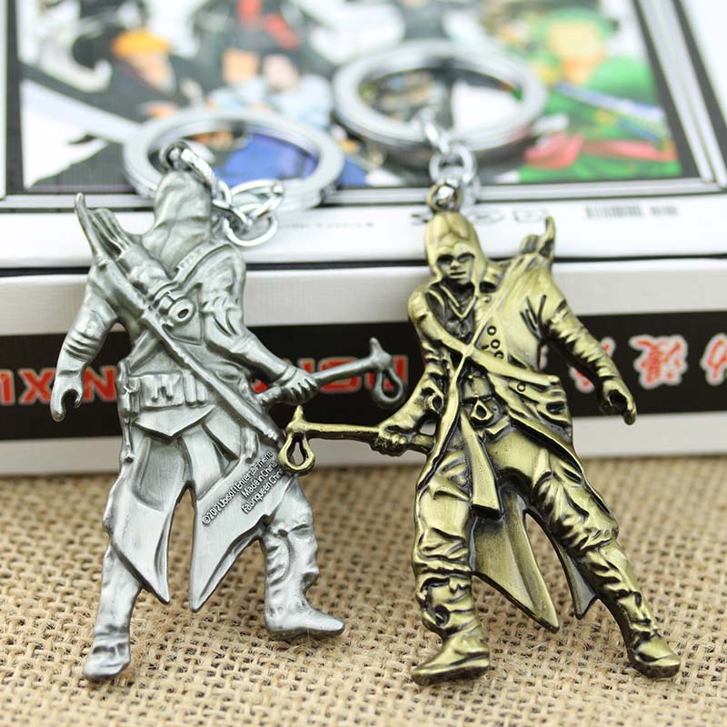 New Style fashion Cospaly Jewelry Keychain Game Assassins Creed Key Chain Game person Pendant Key Ring