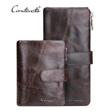 Genuine Leather Men Wallets 2016 Vintage Famous Brand Design Card Holder Purse Bag Coin Pockets Zipper Long Clutch High Quality