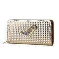 2016 New Luxury Designer Rhinestone Purse Women Trendy Geometric Rhombic Plaid Elegant Clutch Bag Ladies High