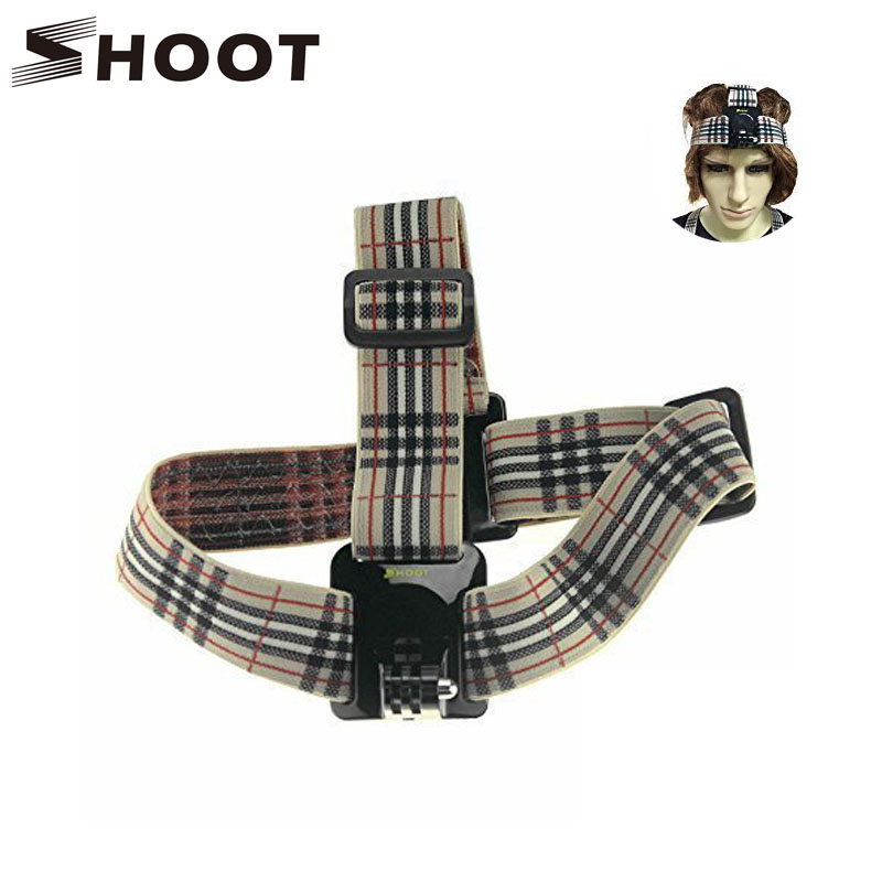 SHOOT BB Type font b Burberry b font Stripe Soft Head Strap For Gopro 2 3