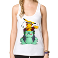 2016 Newest women Pokemon Go Tank tops Go Poke Rangers Printed vest Novelty Comics Pikachu Cool