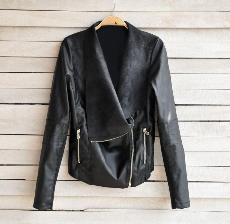 Pu Leather Jacket Women Clothes Faux Turn Down Collor Female Jackets Womens Slim Coats Plus Size 