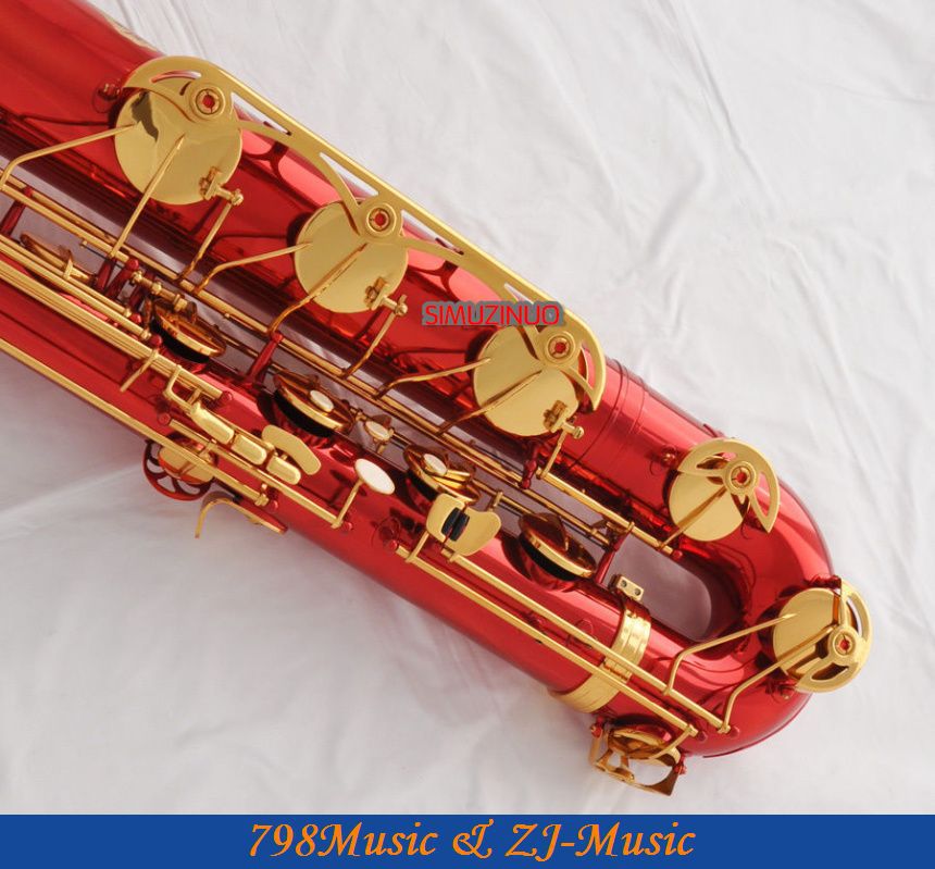 Support Professional Red Lacquer and Lacquer Gold Baritone Saxophone