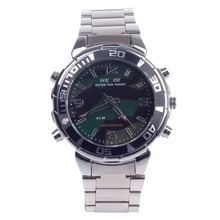WEIDE WH 843 Quartz LED Electronics Dual Time Display Men s Wrist Watch Silver 1 x