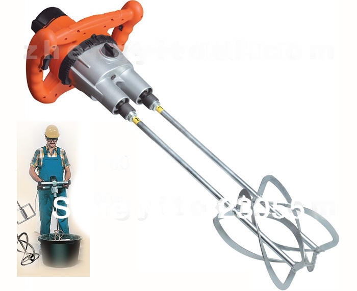 Hand Held Electric Cement Mixer Two Muddler for Mortars Concretes
