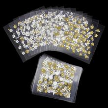 3D Nail Art Stickers Beauty 2015 Summer Style Gold White Flower 24 Design Nail Foil Manicure