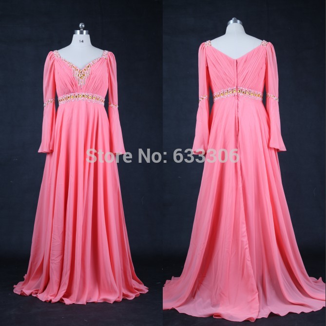 real picture pink batwing sleeve v neck beaded chiffon kaftan abaya evening dress 2016 real picture pink batwing sleeve v neck beaded chiffon kaftan abaya evening dress 2016