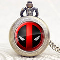 Deadpool Round Quartz Pocket Watch Necklace Chain New Arrival Gift for Men Woman Christmas Day