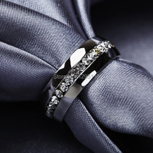 HOTsale Fashion top nice new pretty smooth full rhinestone silvery women Stainless steel Ring fashion rings