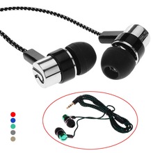 Earphones Jack Standard Noise Isolating 1.1M Reflective Fiber Cloth Line 3.5mm Stereo In-ear Earphone Earbuds Headphones