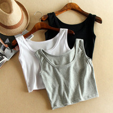Women Crop Top 2016 Summer Style Sleeveless U Sport Tanks Fitness Gym Tank Tops Vest Cropped Tops BX27
