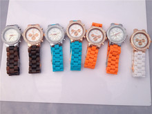 Imitation ceramic strap, costly diamond wrist watch.Noctilucent pointer.Quartz watch, leisure ladies hand.Free shipping