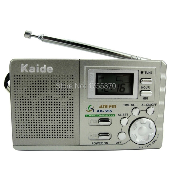 Freeshipping Hot sales AM FM 2 Band Digital Clock Mini Radio Pocket Portable Radios Receiver with