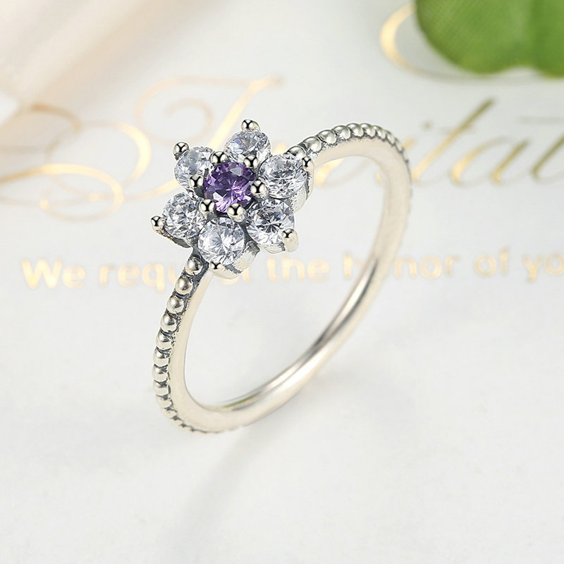 pandora ring amethyst flower