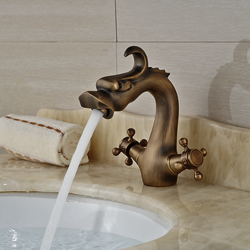 Modern-Antique-Brass-Bathroom-Animal-Dragon-Faucet-Dual-Cross-Handles-Vanity-Sink-Mixer-Tap-Deck-Mounted(3)