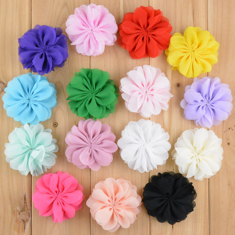 30 unids/lote Gasa Flores Boutique Pelo de La Flor DIY Del Bebé Niñas Niños Ornamentos Del Pelo del bebé de la muchacha Accesorios para el cabello diadema