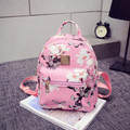women casual shopping bags new fashion ladies travel Backpack Fashion Causal Floral Printing Leather Bag
