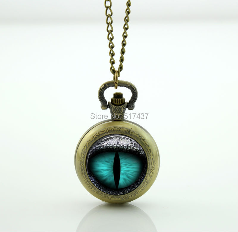 WT-0069 Glass Photo Jewelry Dragon Eye Necklace,Cat Eye Necklace,Blue Eye Necklace Glass Dome Necklace-4