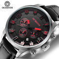 Luxury Brand OCHSTIN Chronograph Military Watch Men Quartz Analog Leather Clock Man Sports Watches Army Watch