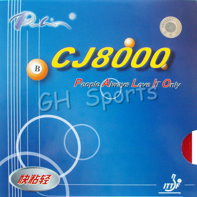 Free Shipping, Palio CJ8000 B (Speed) Black Pips-in Table Tennis (Ping Pong) Rubber Without Sponge (Topsheet, OX)