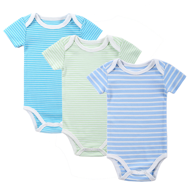 New 3PCS/LOT Baby Boy Rompers Одежда для новорожденных Set Лето Хлопок Baby Girl Boy с коротким рукавом автомобилей Печатные комбинезон для новорожденных Одежда для новорожденных