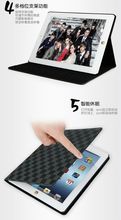 Plaid Stand Design Business style PU Leather Case cover for ipad air 9 7inch For Apple