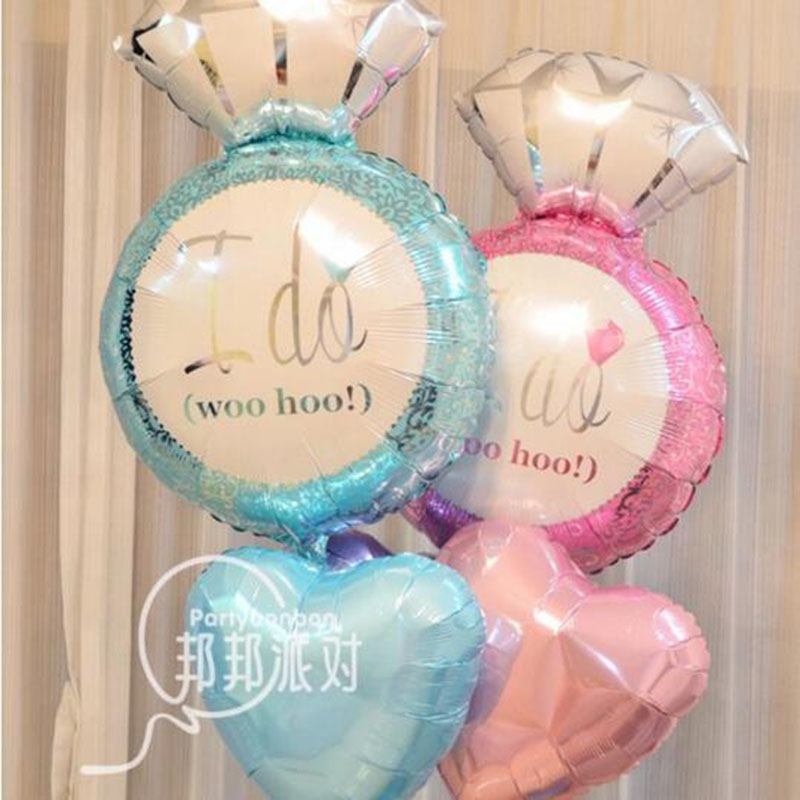 globos 4pcs lot Diamond Ring balloon Foil Balloons Valentine s Day baloon Party Decoration Birthday Wedding