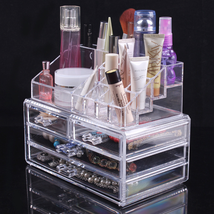 Acrylic Cosmetic Storage Organizer Drawer Makeup Jewelry Case Storage Insert Holder Box 