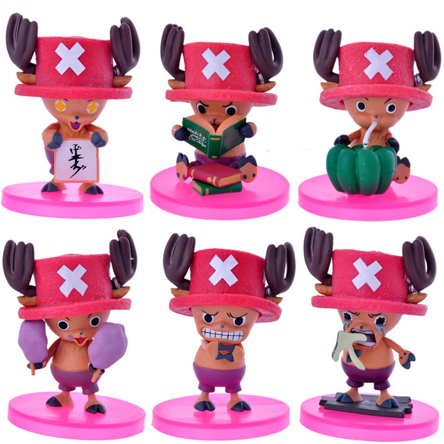 6 шт./компл. Симпатичные 3 "One Piece Тони Тони Чоппер 6 Различных Изображения ПВХ Фигурку Коллекция Модель Игрушки Бесплатно доставка