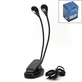 1PC USB Charging Dual Arm Reading Torch Clip On LED Arm Reading Book Light Laptop Music
