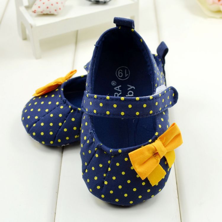 Cute Spring Autumn Baby Girl Shoes Sweet Dot Butterfly Toddlers Baby Girls First Walkers