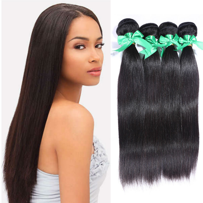 Grade 6A cheap hair bundles brazilian virgin hair straight hair weave 4pcs human hair extension natural black hair sexy products