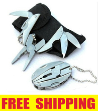 Stainless Steel Outdoor Survival Multi Functional Tools Mini Foldable Pliers with Nylon Sleeve
