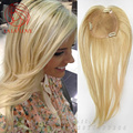Woman s Toupee Human real hair piece 613 Ligth Blond hair integration for women Indian Toupee