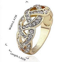 brand promise rings bridal factory wholesales 18K white Gold Plated crystal rinestones twist for women girl