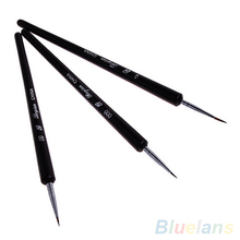 3Pcs Dotting Painting Drawing UV Gel Liner Polish Brush Tool Nail Art Pen Set 46CO