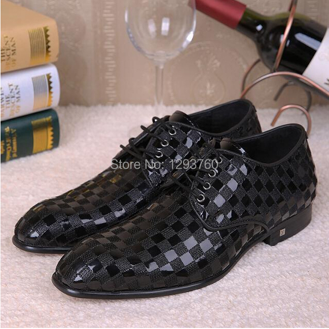 New 2014  france mens shoes genuine leather mens dress shoes point-toe business formal oxford flats casual shoes famous brand
