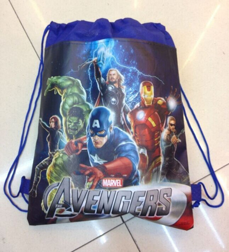 Baymax Spiderman Avengers Cute Pig Children Cartoon Drawstring Bag Backpacks Kids School Bags Mochila Infantil For