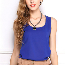 WHATWEARS Summer New 6 Size Women Clothing Fashion Chiffon Tank Tops Vest Shirts Solid 15 Candy