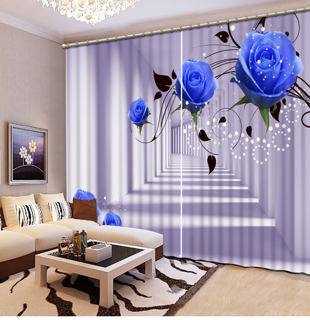 Achetez en gros 3d bleu rose rideaux en ligne à des grossistes 3d ...